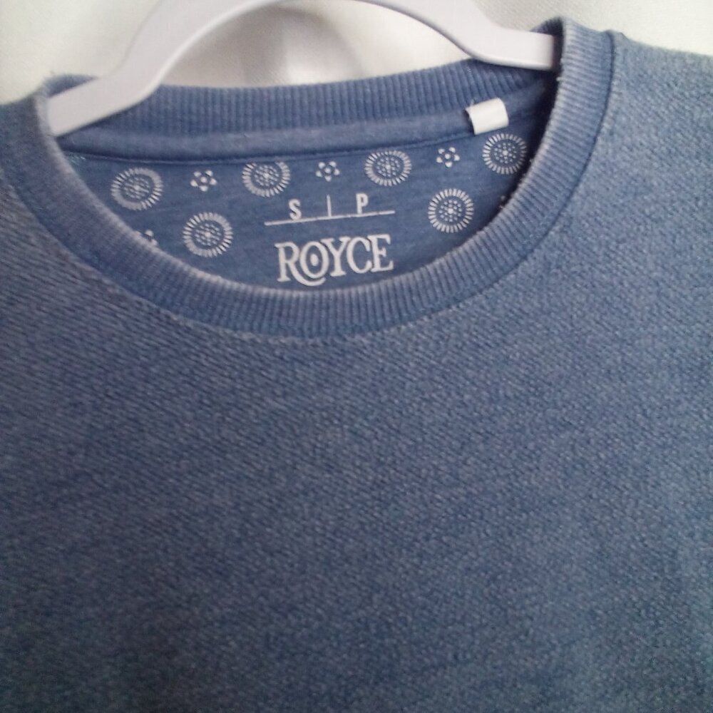Royce Cropped Sweatshirt S Women Long Sleeve Thumb Holes Blue - Picture 6 of 15